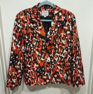 Le Suit Collections Women's Multicolor Print Blazer Jacket Sz 16-Artsy Career